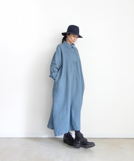 ichiAntiquités 1200311 Linen Smock Dress / 3 COLORS