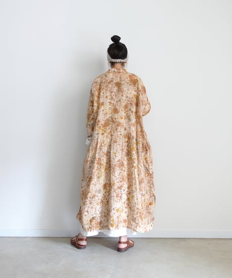 ichiAntiquités 800334 Natural dyed Linen Shirt Dress / 2 COLORS