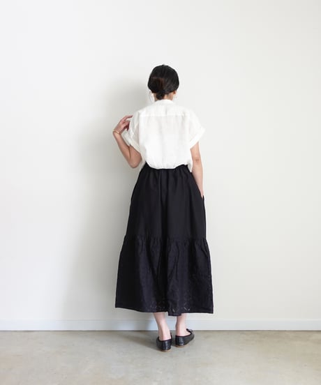 ichiAntiquités 1001133 Linen French sleeve Shirt / A : WHITE