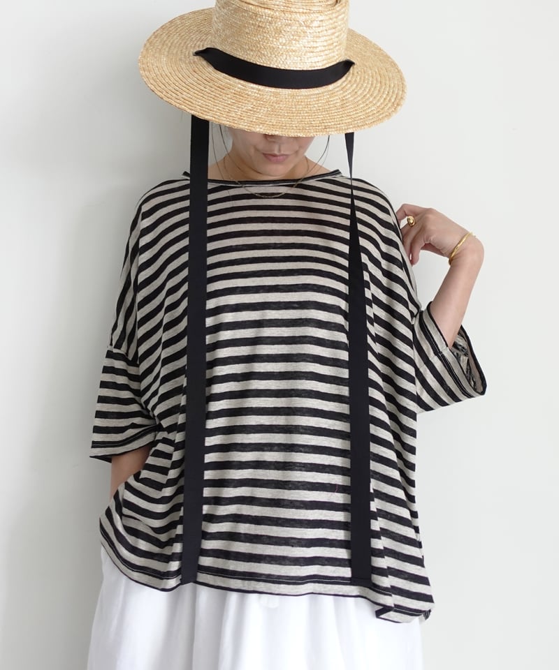 ichiAntiquités 1100956 Linen Loose T-shirt / 3