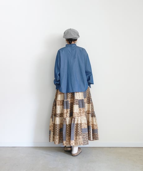 i c h i 241135 Vintage Patchwork Print Skirt / A : Vintage Patchwork