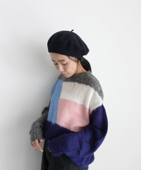 i c h i  260452 Color Panel Knit Pullover / 2 COLORS