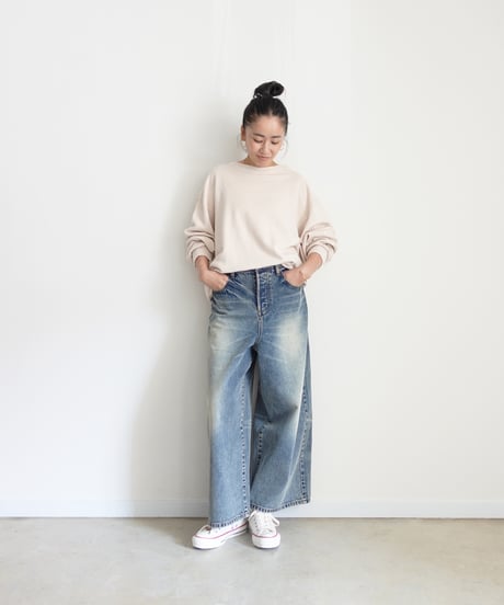 i c h i  230430  DENIM Wide Pants / A : LIGHT・2 size