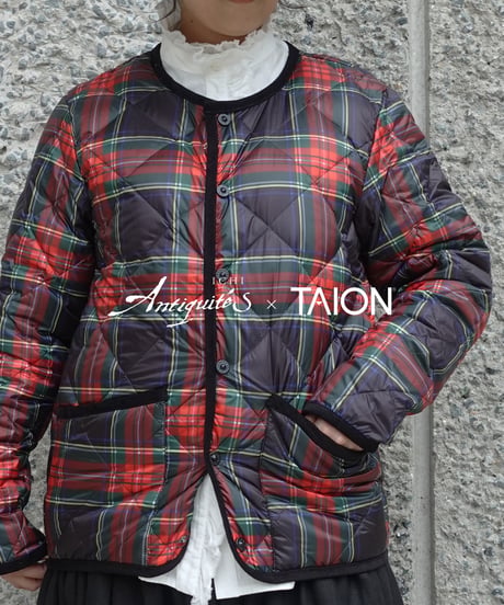 【 LIMITED COLLAB 】ichiAntiquités×TAION 1100365 Inner Down Jacket / BLACK TARTAN