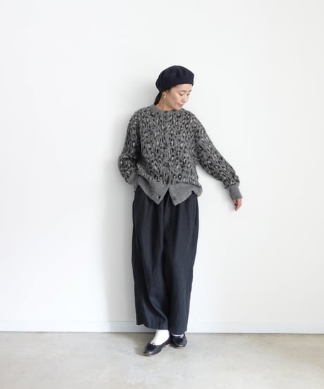i c h i  260451  Shaggy Leopard Knit Cardigan / 2 COLORS