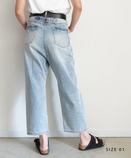i c h i  241230 Denim Sarrouel Pants / C : SAXE BLUE・2 SIZE