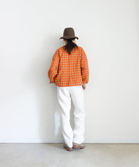 ichiAntiquités 1200318 Cotton Wool Gingham Check Jacket / 3 COLORS