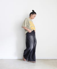 i c h i  230430  DENIM Wide Pants / D : BLACK・2 size