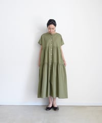i c h i 260107 Cotton Broadcloth Tiered Dress / D : OLIVE