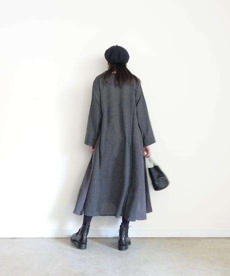 i c h i  260425 Wool Gauze & Cotton Cloth Dress / 2 COLORS