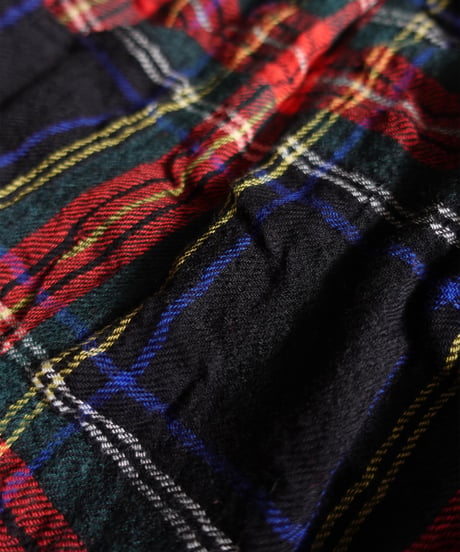 【ONLINE LIMITED】ichiAntiquités  1200324 Cotton Wool BLACK Tartan Relax Pants / B : BLACK