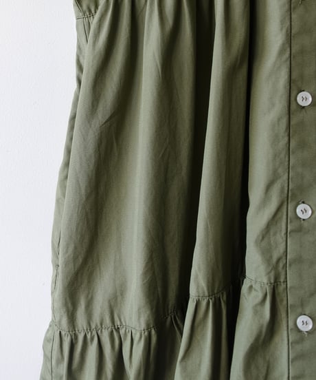 i c h i 260107 Cotton Broadcloth Tiered Dress / D : OLIVE