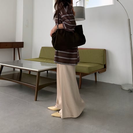 satin nudie skirt (2color)