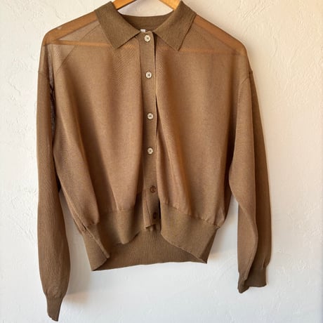 sheer lamé collar knit