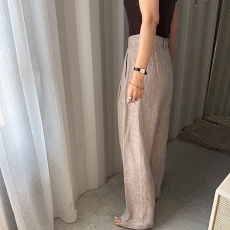 linen wide pants (2color)