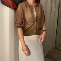 sheer lamé collar knit