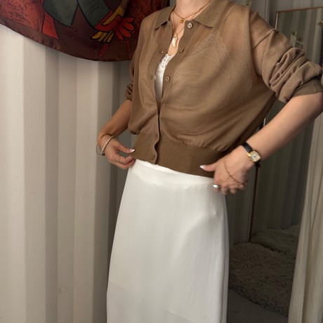sheer lamé collar knit