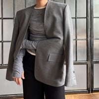 wool no collar jacket
