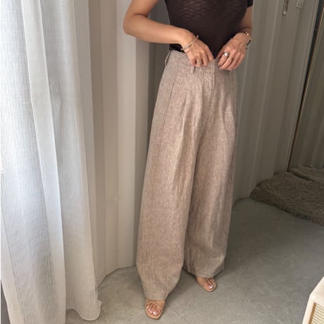 linen wide pants (2color)