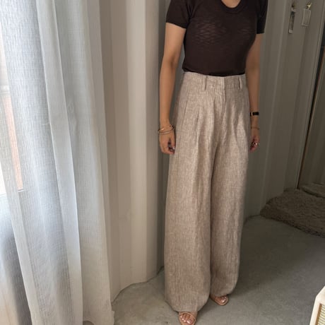 linen wide pants (2color)
