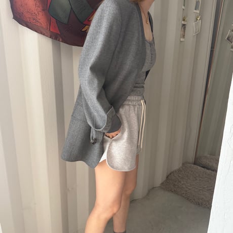 wool no collar jacket