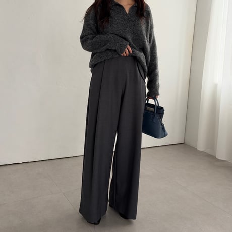 one tuck slacks pants(2color)