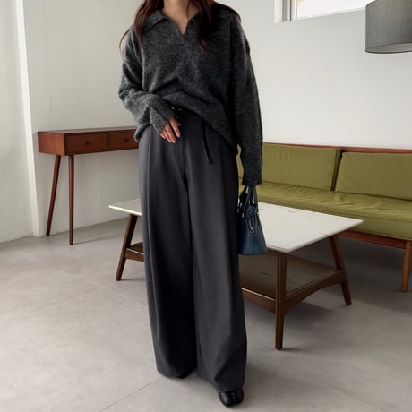 one tuck slacks pants(2color)