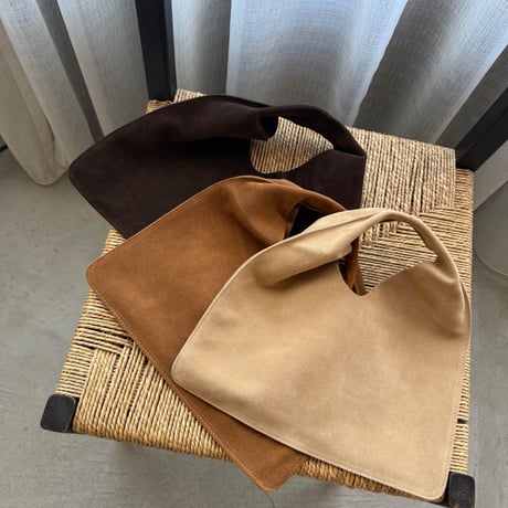 curve suede hand bag (3color)