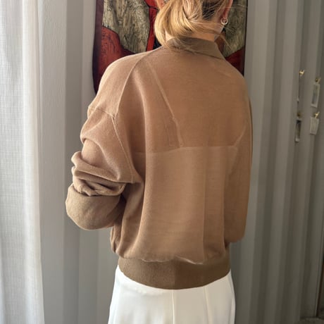 sheer lamé collar knit