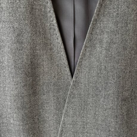 wool no collar jacket