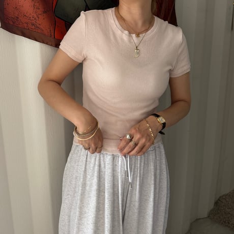 double collar t-shirt (2color)