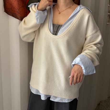 round knit tops (2color)