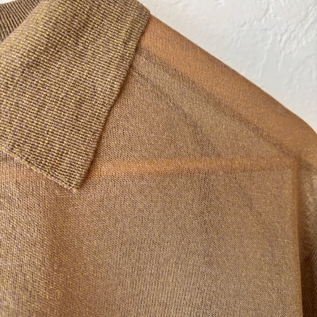 sheer lamé collar knit
