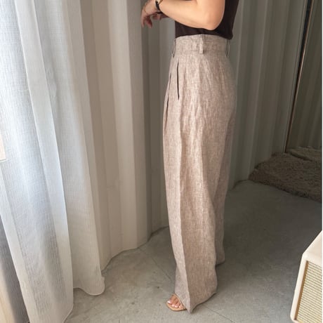 linen wide pants (2color)
