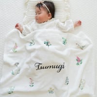 オールシーズン使える通年用素材 女の子 出産祝いに 名前入りブランケット ルタンデレーヴ