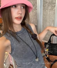 【予約販売】 ビンテージウォッシュ リブタンクトップ