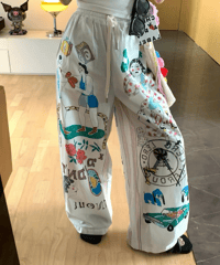 【予約販売】グラフィティー アート プリント ワイドイージーパンツ