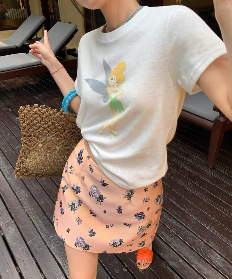 予約販売】ティンカーベル ビンテージデザインプリントTシャツ | KISHIKA