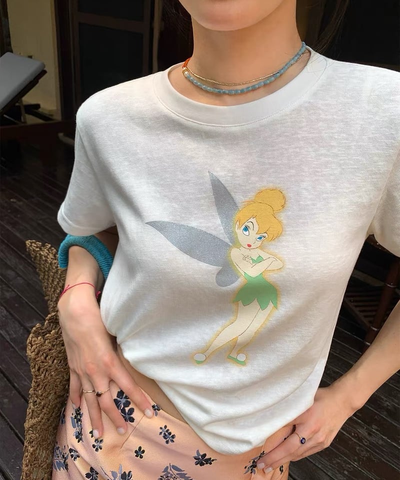 予約販売】ティンカーベル ビンテージデザインプリントTシャツ | KISHIKA