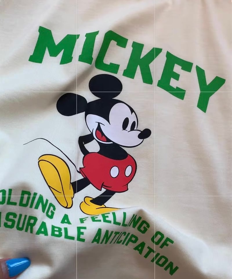 予約販売】Mickey ビンテージデザインプリント リンガーTシャツ | KISHIKA