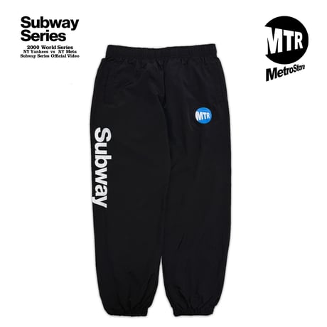 "Subway" COTTONLIKE NYLON PANTS BLACK