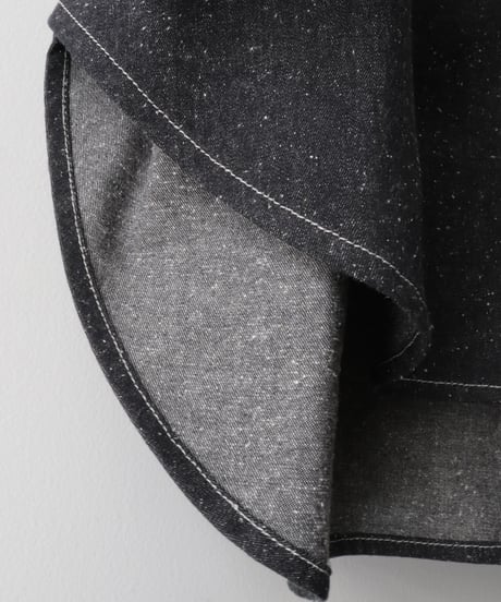Cotton Silk Denim Box Pleated Baggy Shirt     [Robes&Confections]