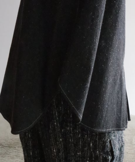 Cotton Silk Denim Box Pleated Baggy Shirt     [Robes&Confections]