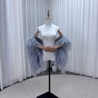 ポンチョ ブルーグレー オーストリッチ 色直し 花嫁 前撮り