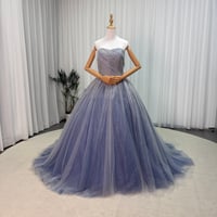 カラードレス 薄青 ビスチェドレス シークインチュール スリット 結婚式