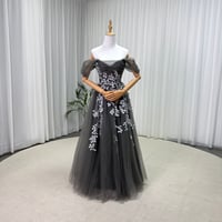 カラードレス グレー フリル袖 繊細なレース 編み上げ 大人っぽい 花嫁 前撮り