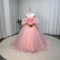 カラードレス ピンク シークインチュール 取り外し可能な付け袖 編み上げ かわいいコーデ 華やかなトレーン 花嫁 前撮り