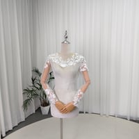 ボレロ オフホワイト ロングスリーブ ラウンドネック 花嫁 前撮り