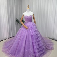カラードレス オーキッド インポートビジューレース ラッフルフリル ベアトップ 花嫁