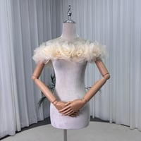ボレロ オフホワイト ロングスリーブ くるみボタン 贅沢な総レース 花嫁 前撮り